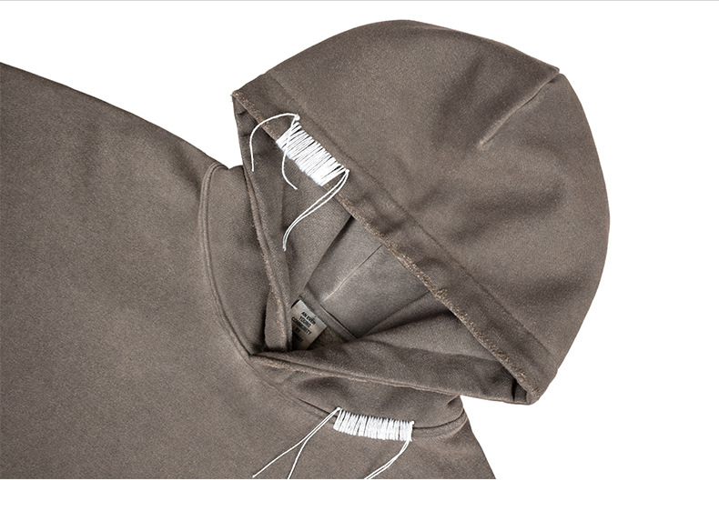 Chunky Vintage Plain Cotton Hoodie