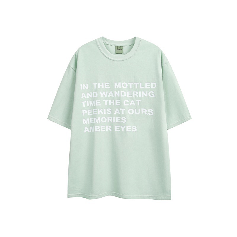 Oversized Unisex Japanese Retro Letter Crew Neck Tee