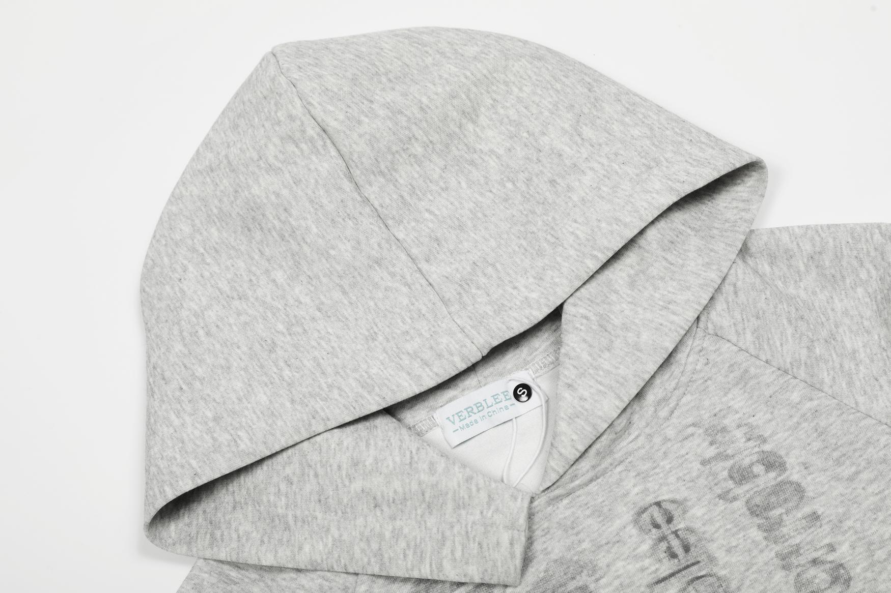 Cropped Long Sleeve Hoodies with Typography