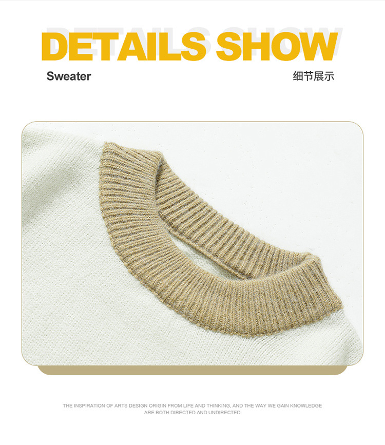 Relaxed Fit Japanese Workwear Two-Tone Sweater