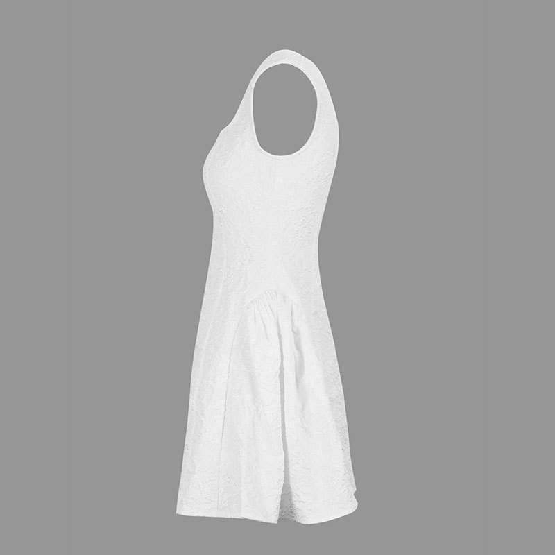 Polyester Sleeveless Tie Neck Bodycon Mini Dress