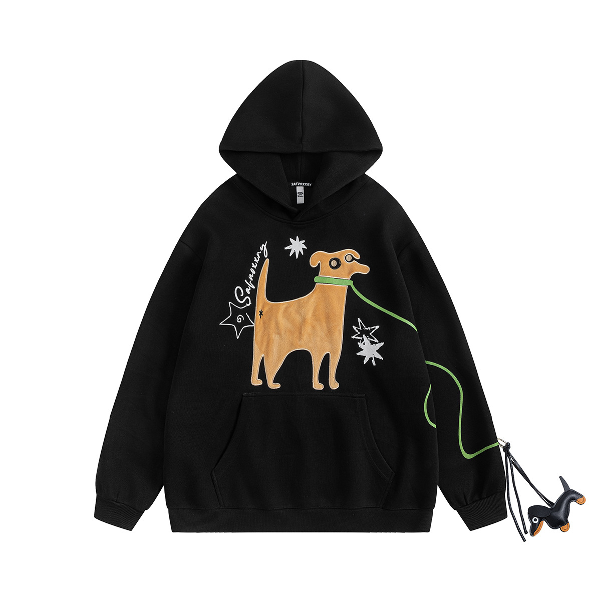 Long Sleeve Playful Stitching Vintage Cotton Hoodie
