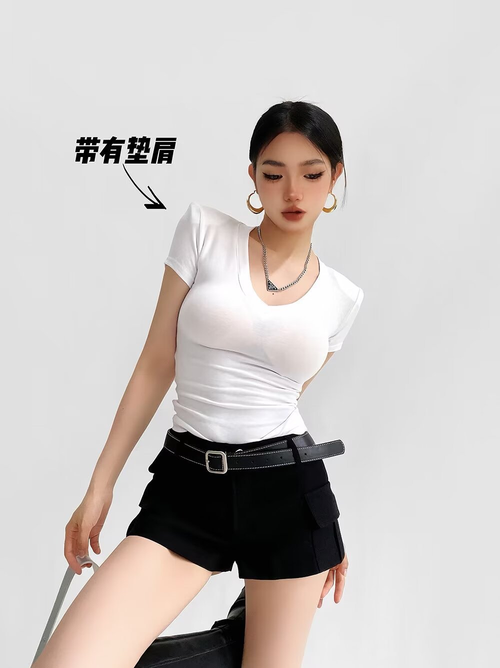 Tailored Padded Half-Sleeve T-Shirt