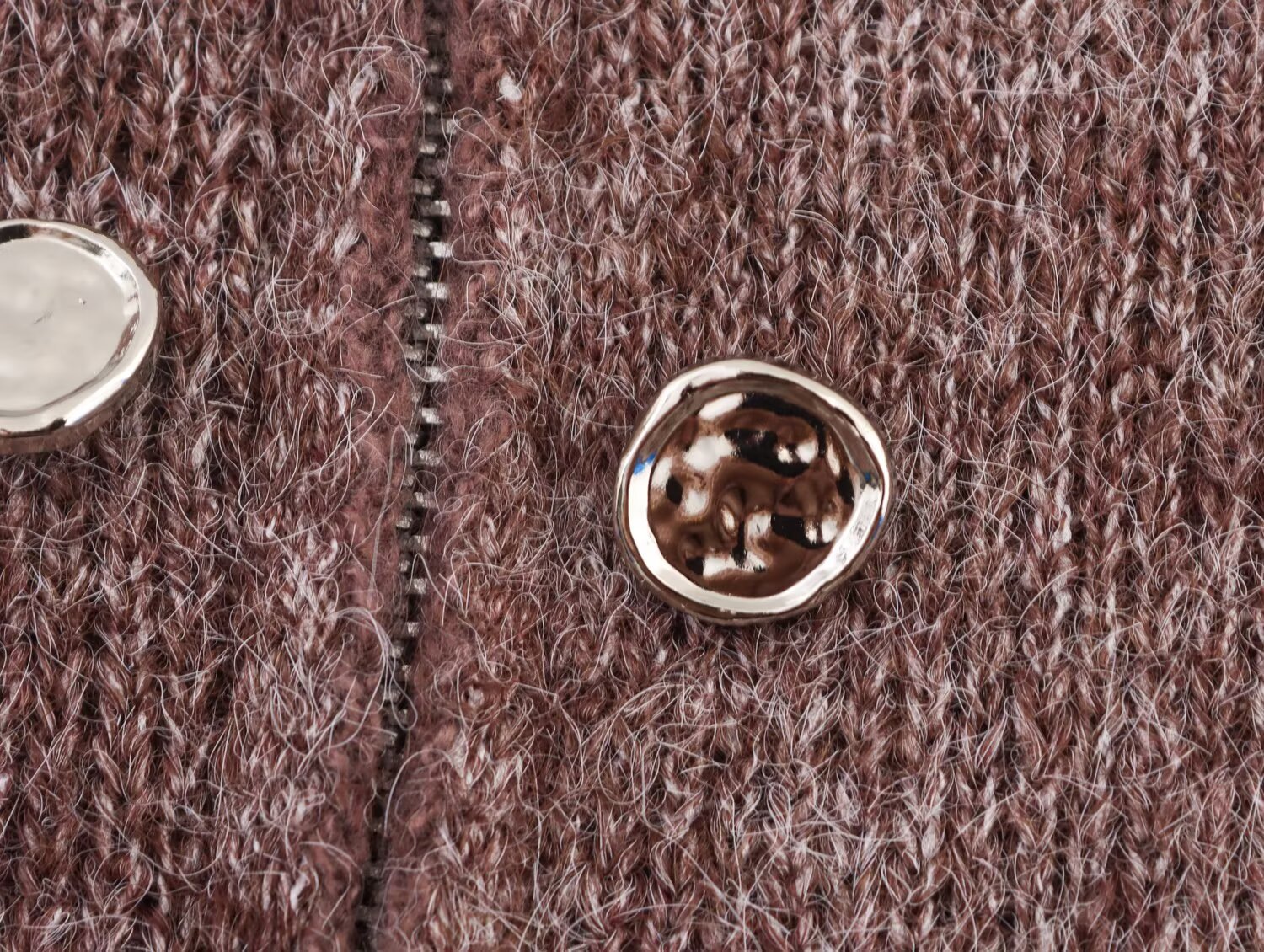 Ladies Mock Neck Button Front Full Sleeve Sweater