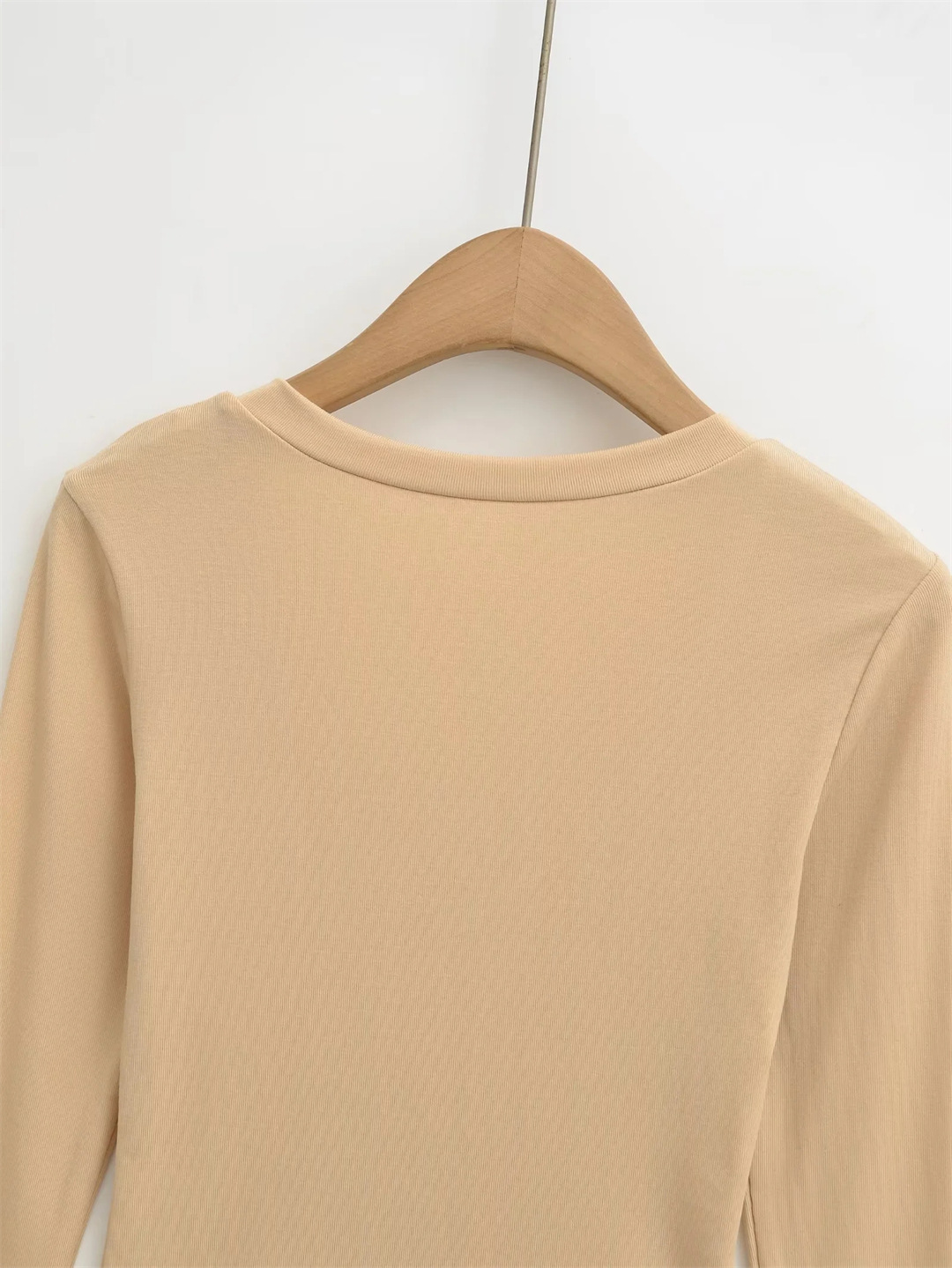 Plain Slim Fit Low Cut Wrist-Length Body Suit