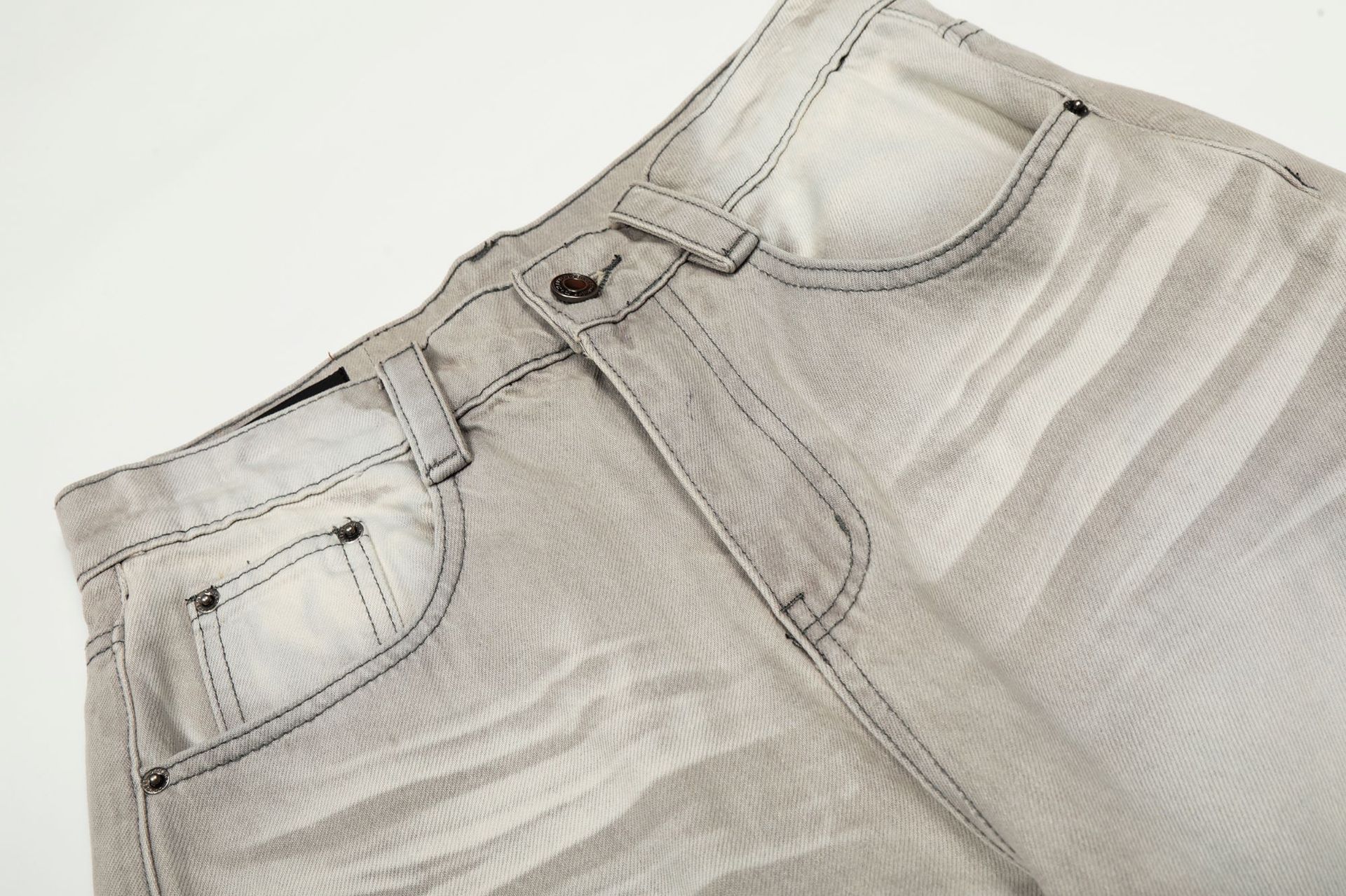 Vintage Unisex Trendy Washed Nostalgic Color High-End Design Men's Loose Straight-Leg Jeans