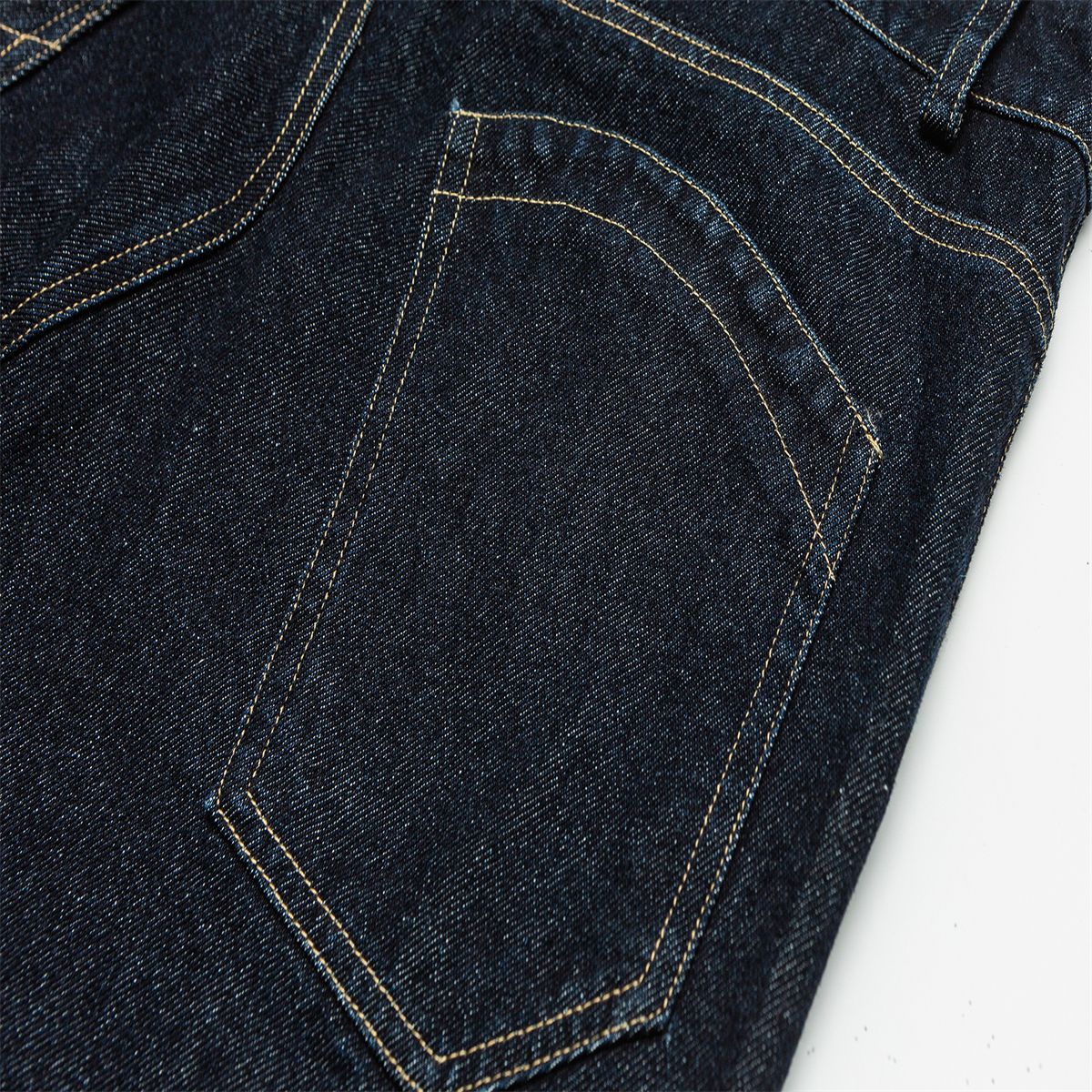 Straight Loose Fit Denim Pants with Visible Stitching Original Color Casual Wide Leg Jeans