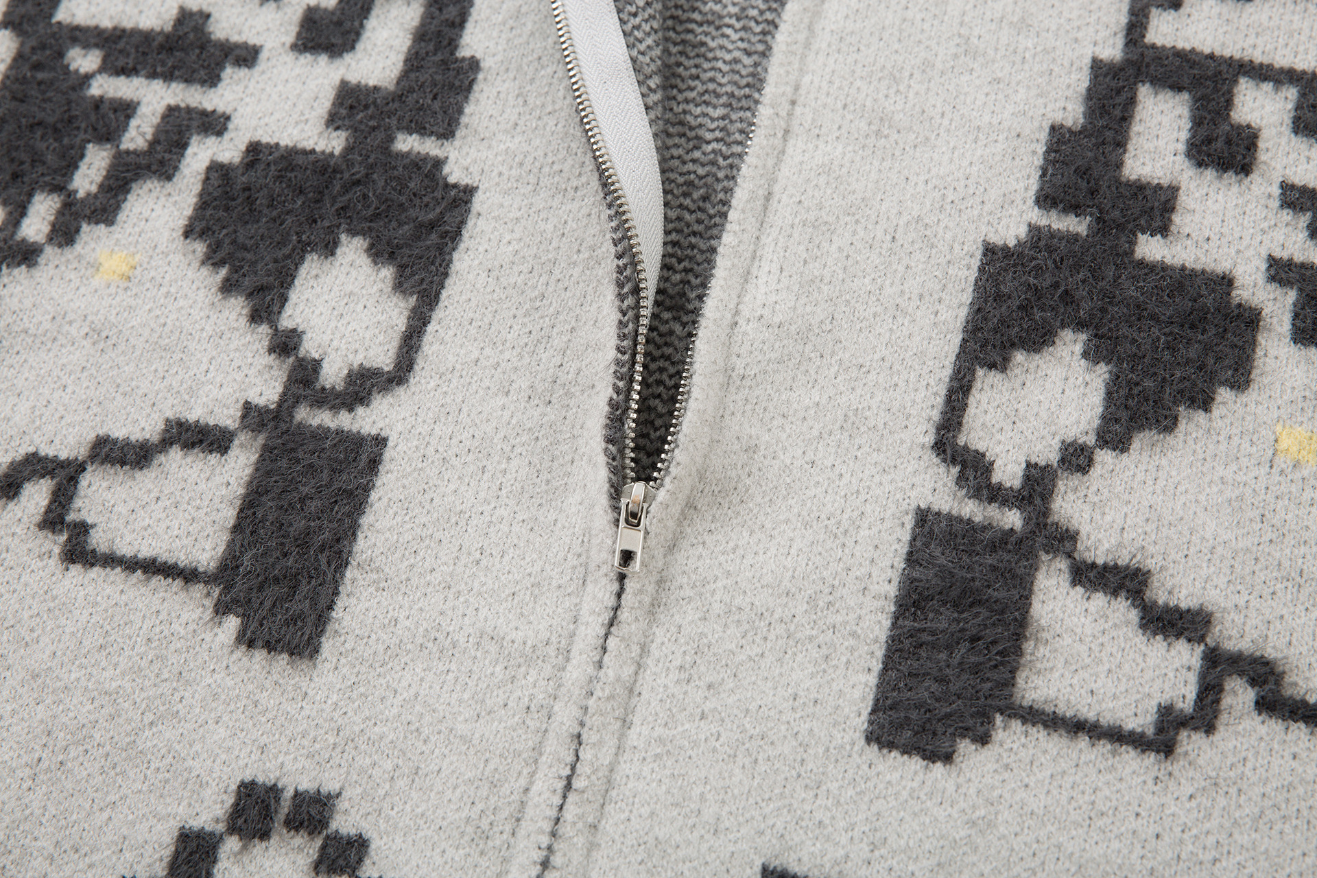 Loose Fit Jacquard Long Sleeve Cardigan