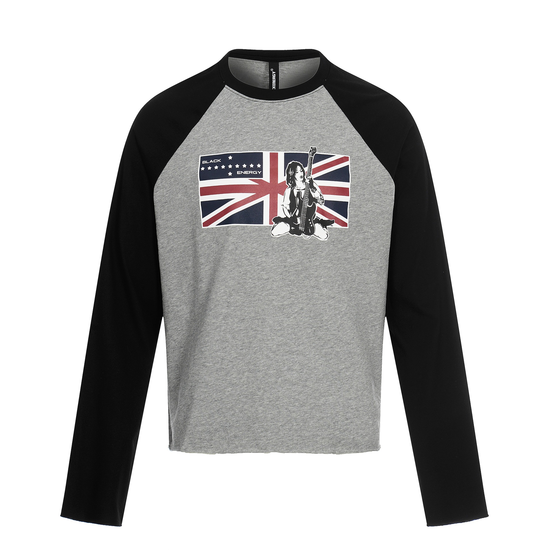 Print Color-Blocking Shoulder Sleeve Long Sleeve T-Shirt Unisex