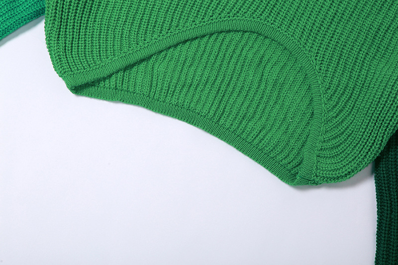 Ladies Asymmetric Textured Cropped High Neck Sweater