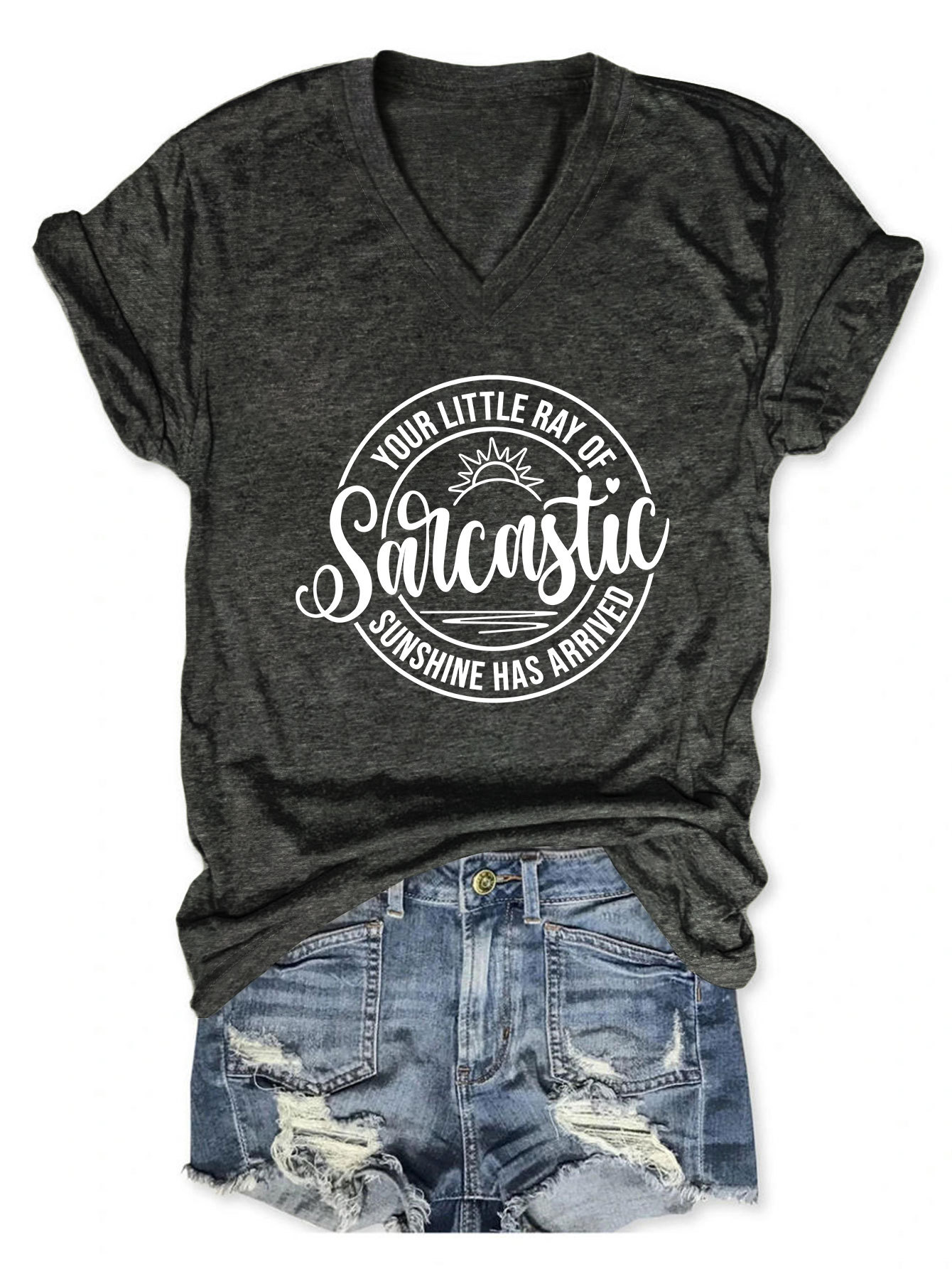 Sassy Geometric Print Round Neck T-Shirt