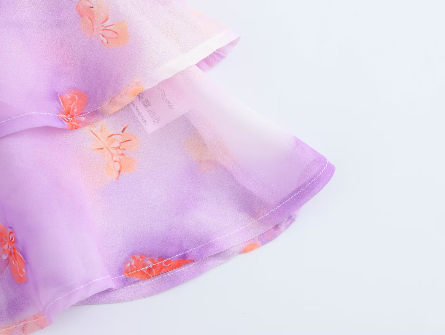 European Floral Frill Trim Top