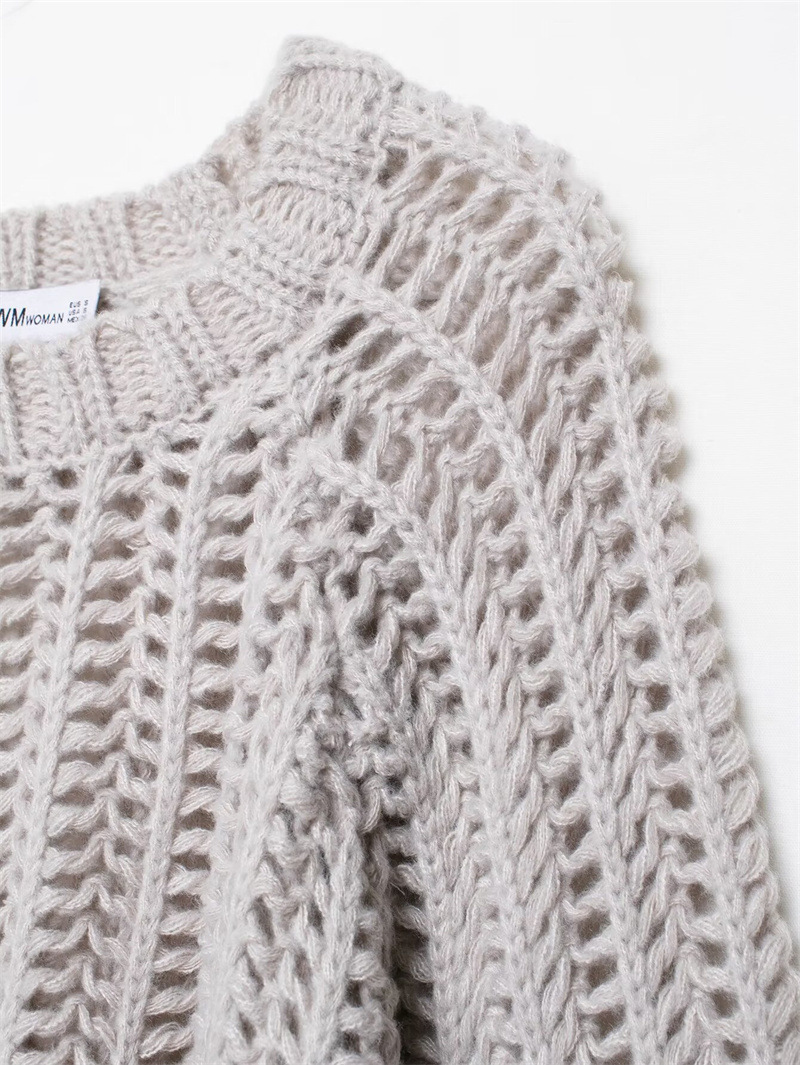 Style Women's Fashion Casual Long Sleeve Side Decorated Knit Top
