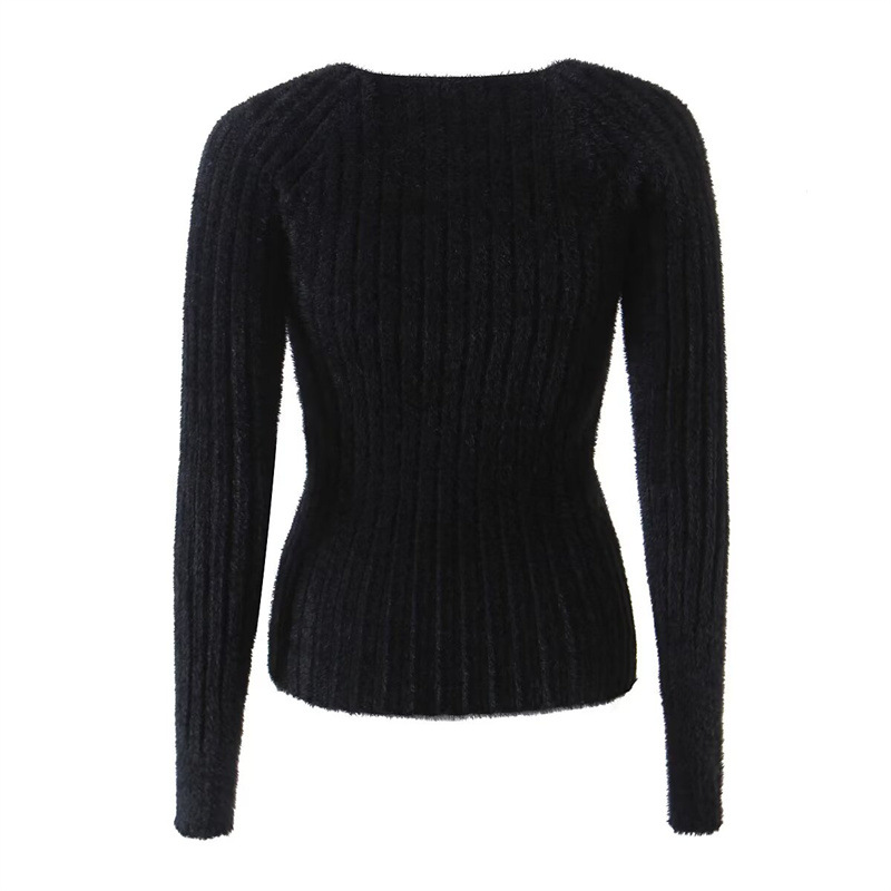 Fashionable and Sexy Style Women's Long Sleeve Hollow Knit Top