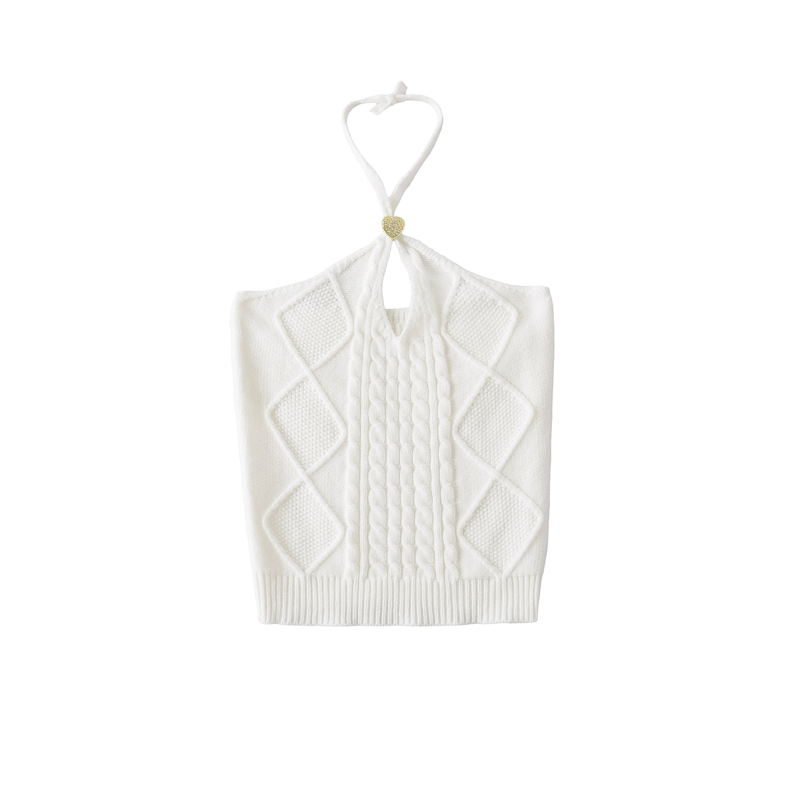 Hollow-out Knit Halter Strapless Camisole