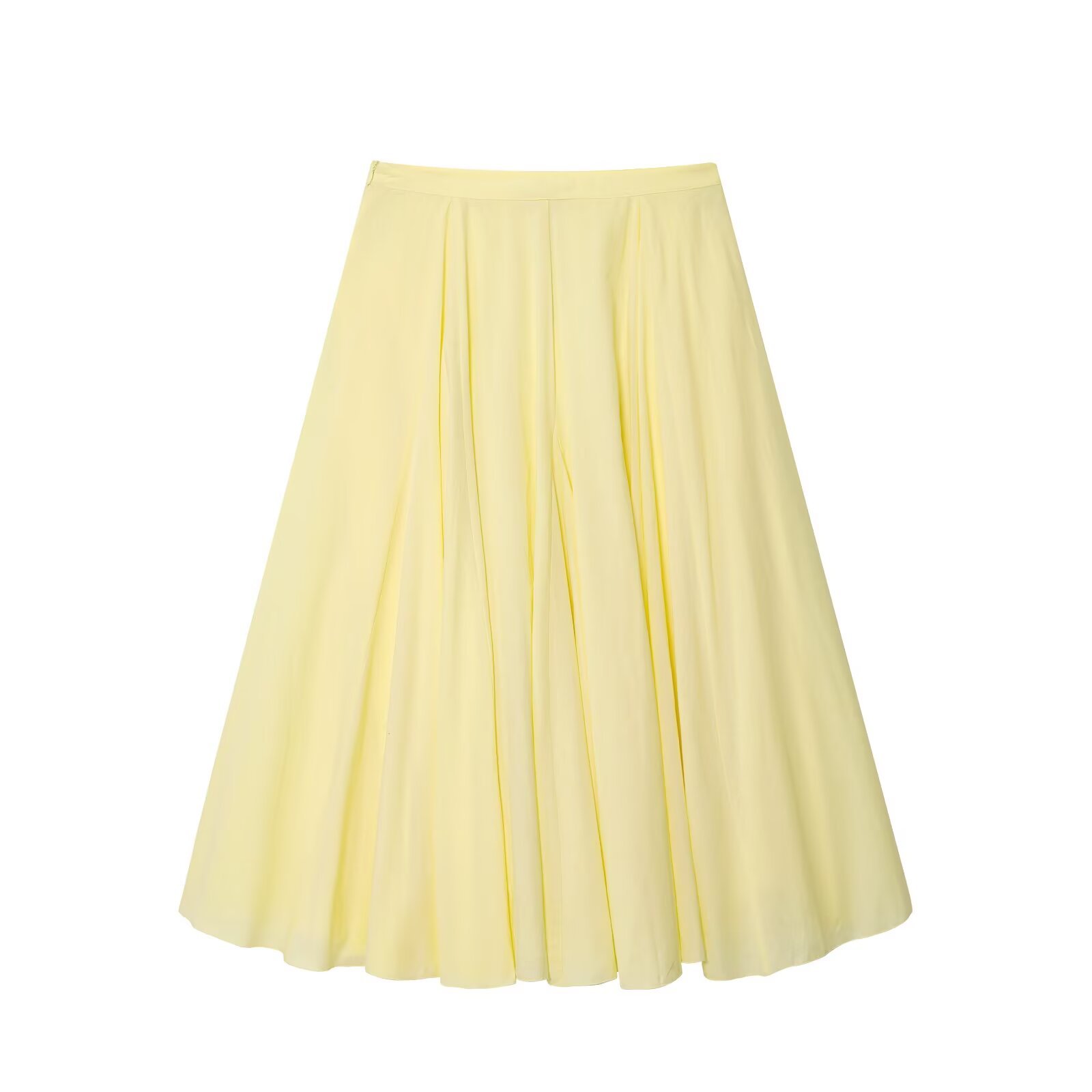 Women's Clothing INS Casual Versatile Wide Hem Solid Color High Waist Mid-length Skirt