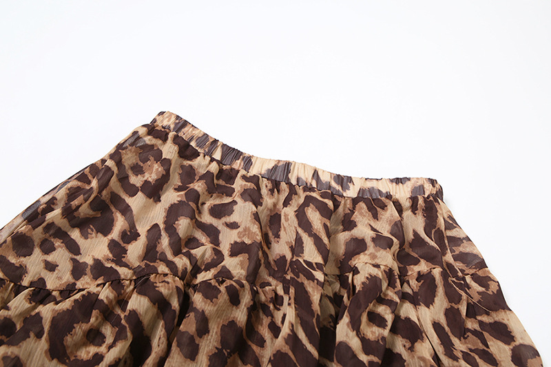 Leopard high waisted loose skirt for women