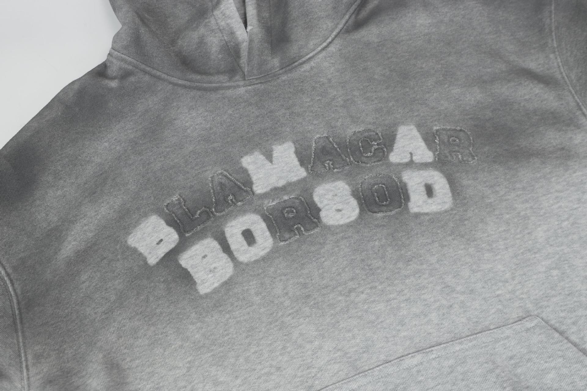 Ombre Typography Stitched Hoodie
