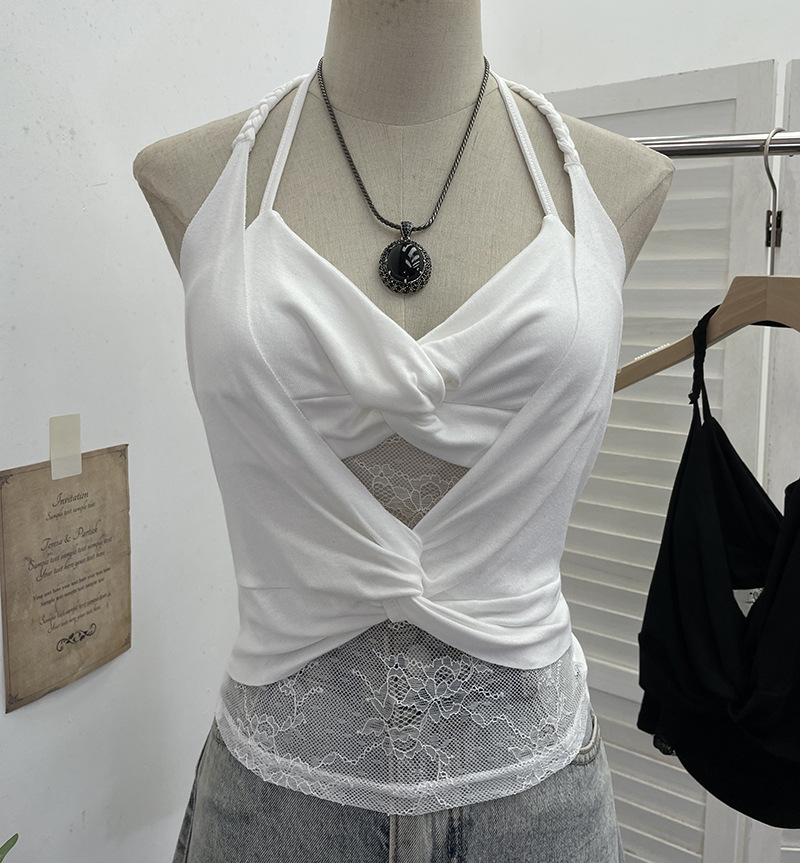 Solid Color Sexy Asymmetric Wrap Top