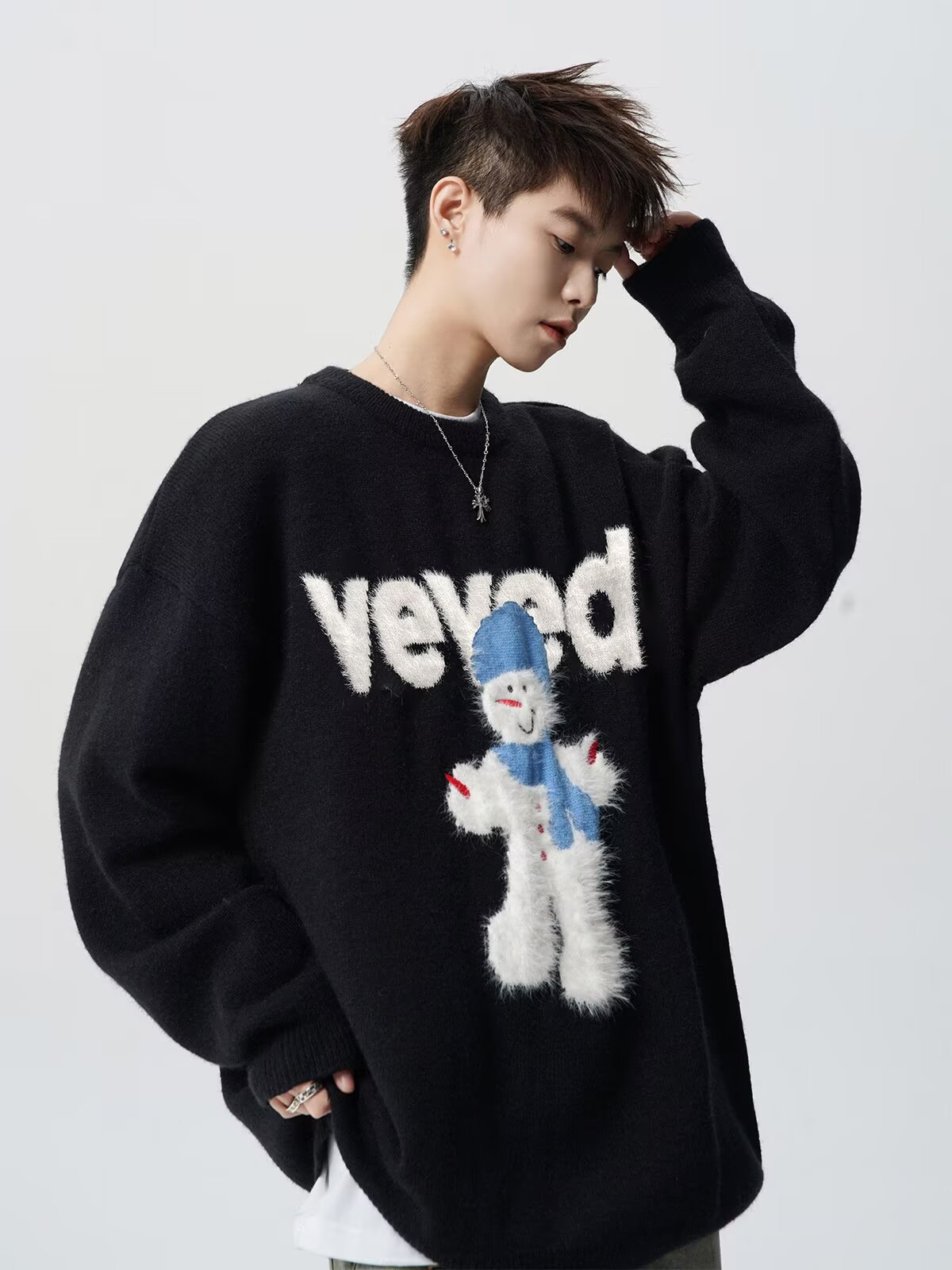Holiday Frosty Alphabet Jacquard Sweater