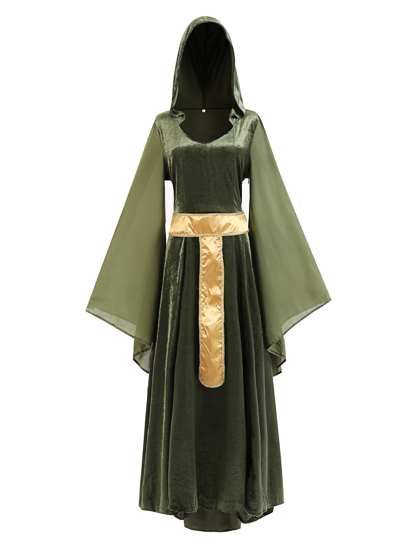 Women's Hood Maxi Retro Themed Event Dress