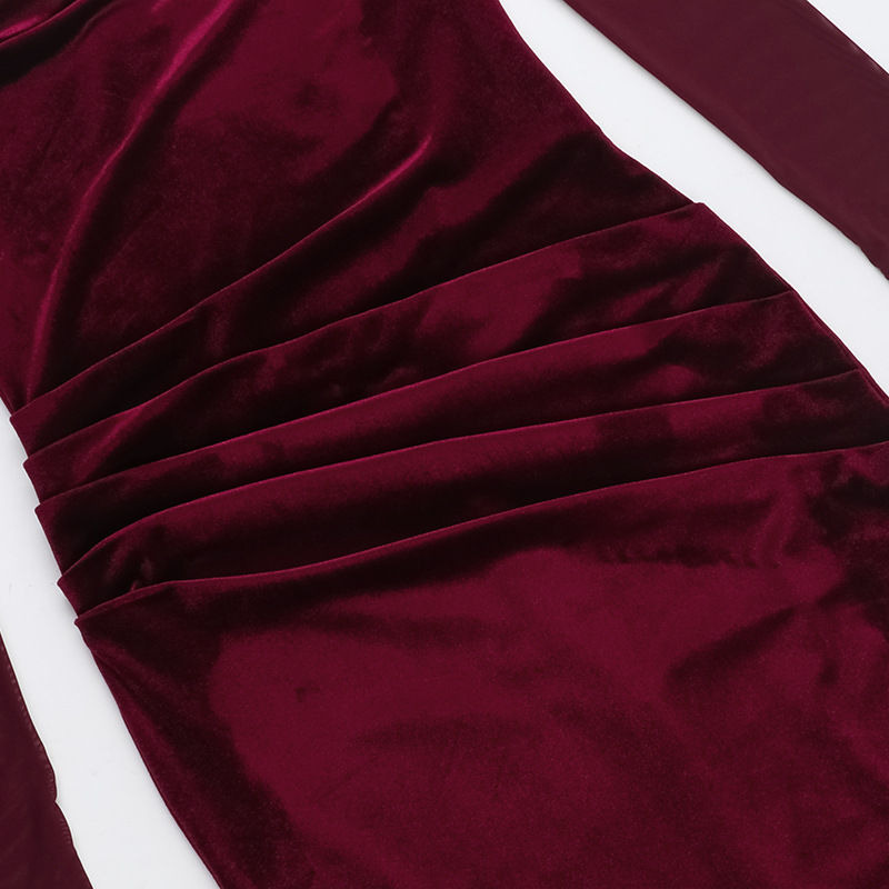 Long Sleeve Asymmetric Polyester Straight Dress