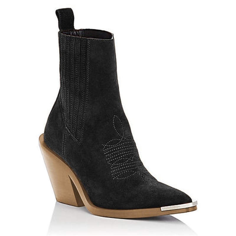 Women Pointed Toe Wedges Ankle Boots Solid Suede Comfortable Female Booties Plus Size 43 Fashion Fall Winter