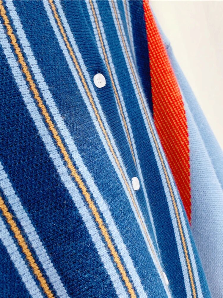 Ladies Multi Oversized Button-Front Cotton Cardigan
