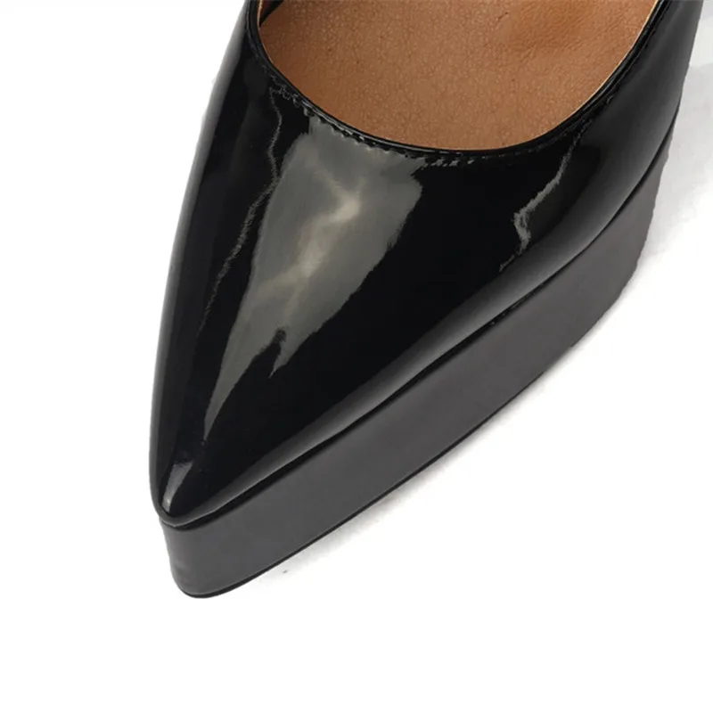 Ladies Shiny Stiletto Raised Sole Evening Shoes
