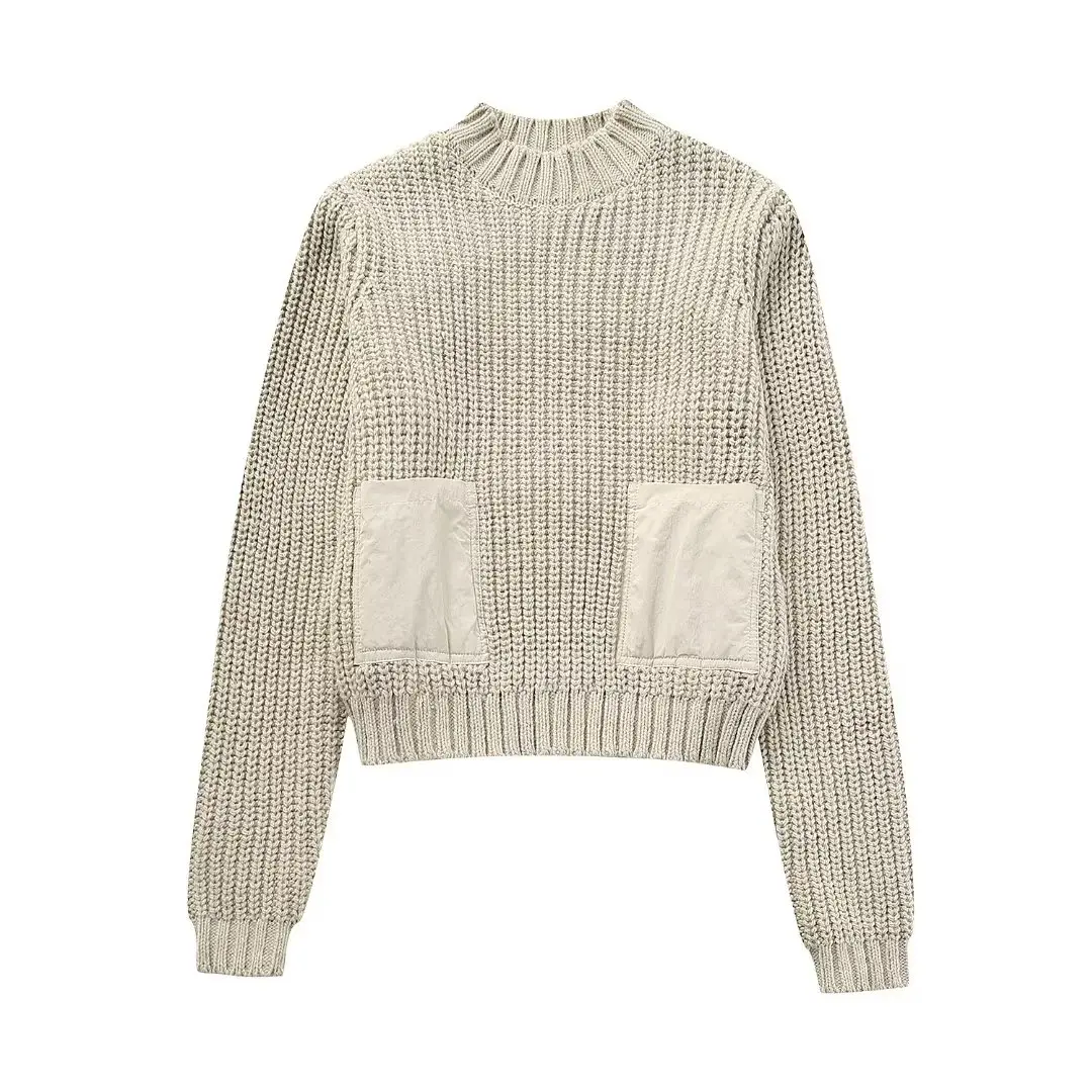 Fall Color Block Short Textured Sweater
