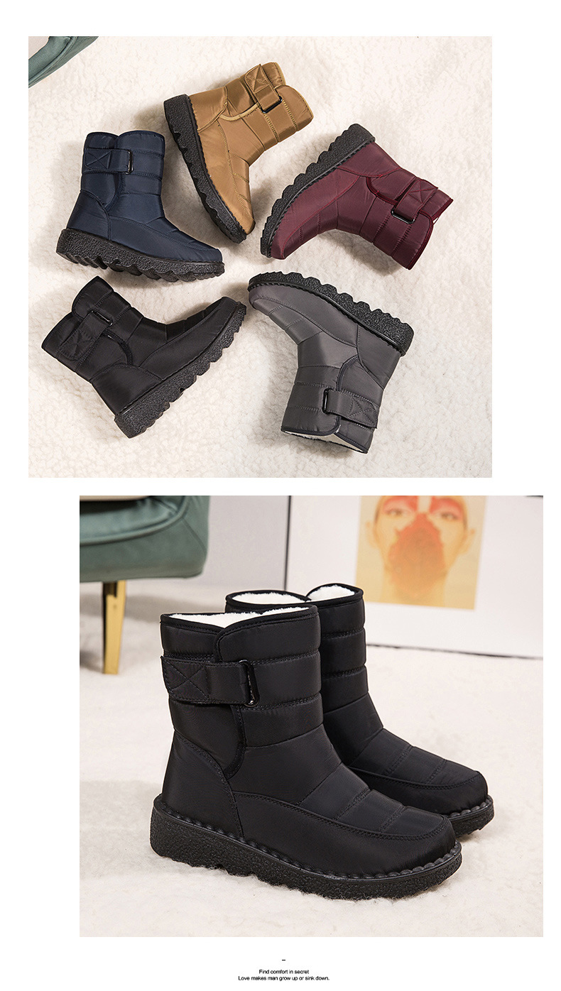 Winter New Snow Boots Women's High Top Waterproof Cotton Shoes Casual Short Tube Plush Plus Large Cotton Boots 43 Amazon
