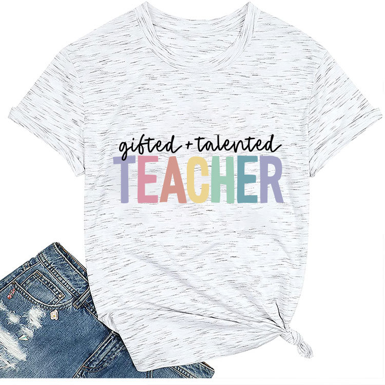 Ladies Geometric Print Crew Neck T-shirt