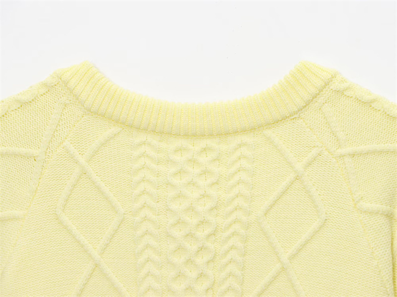 Ladies Oversized Plain Crew Knit Sweater