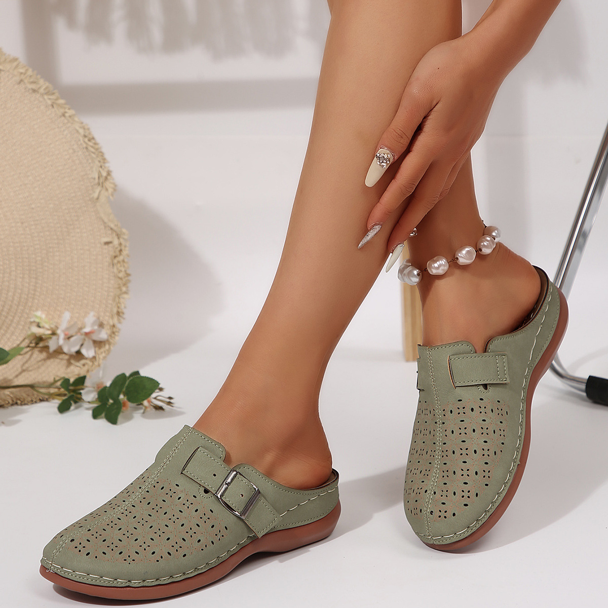 Spring and summer leisure half dragging lazy shoes