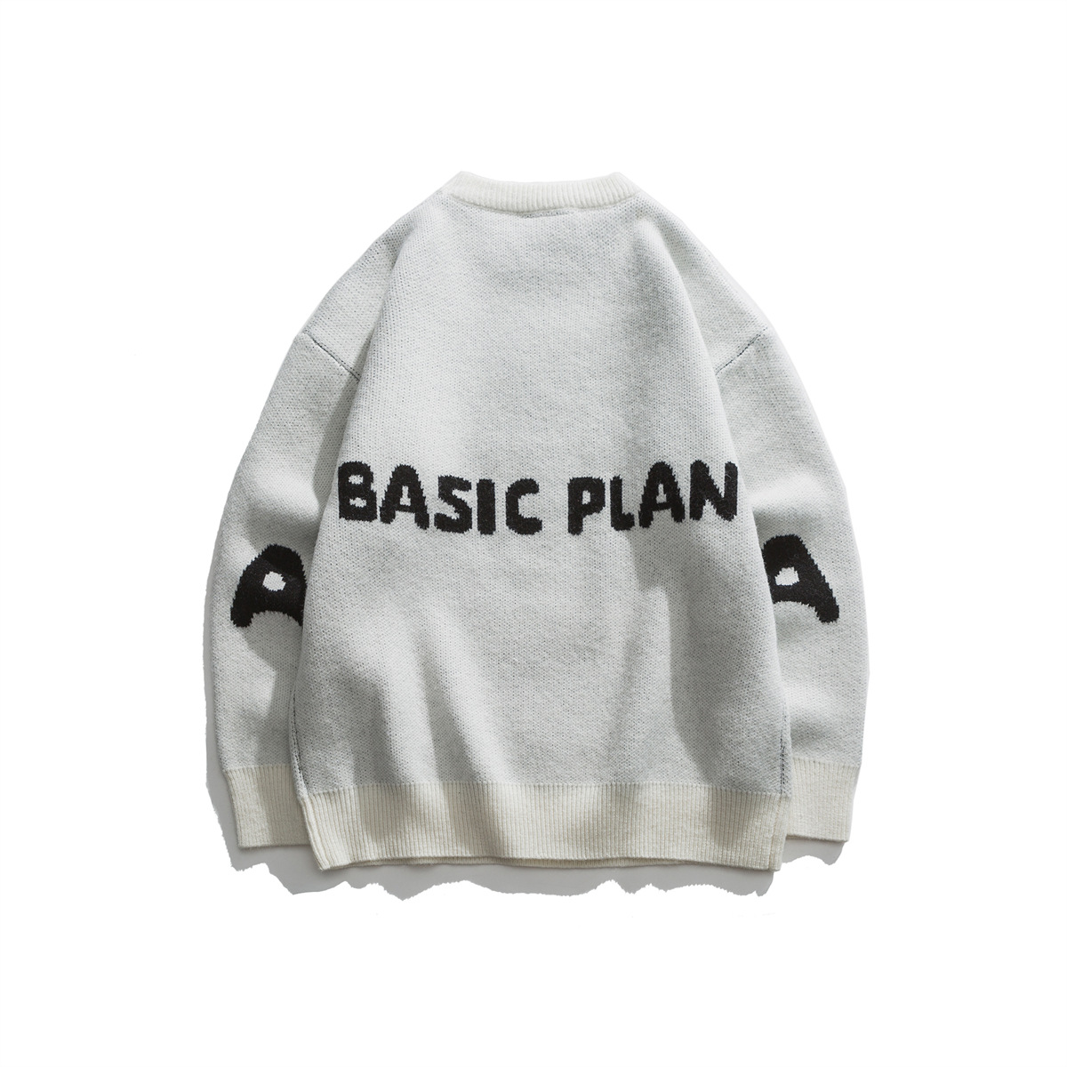 Oversized Color Block Japanese Workwear Sweater