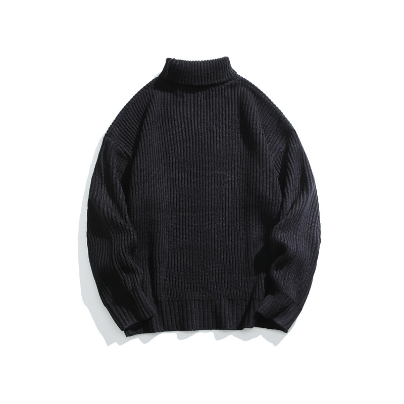 Oversized Japanese Workwear Jacquard Turtleneck Sweater