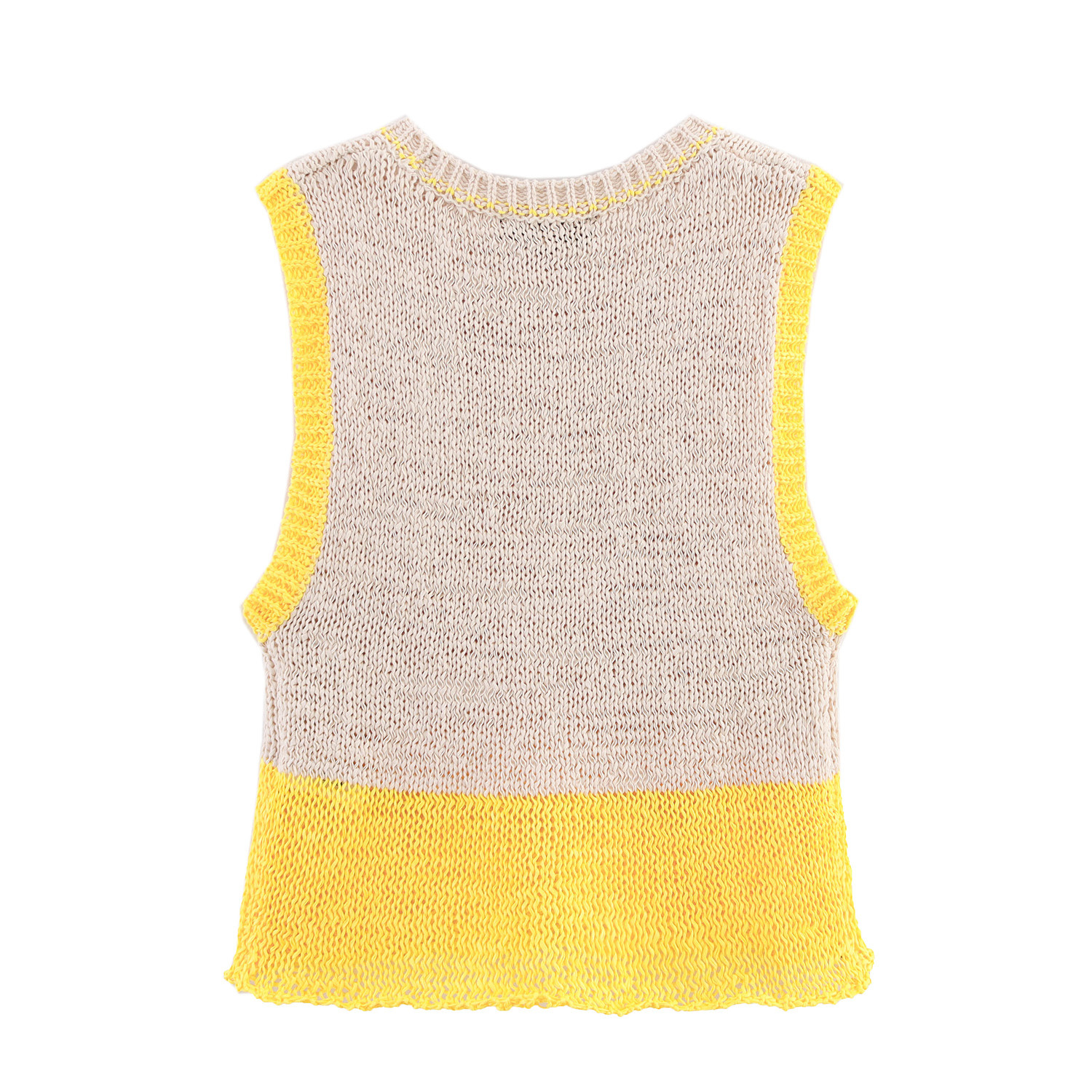Crew Collar Contrast Trim Sweater Vest