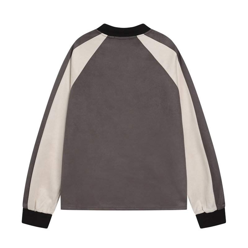 Ladies Streetwear Paneled Monogram Velvet Hoodie