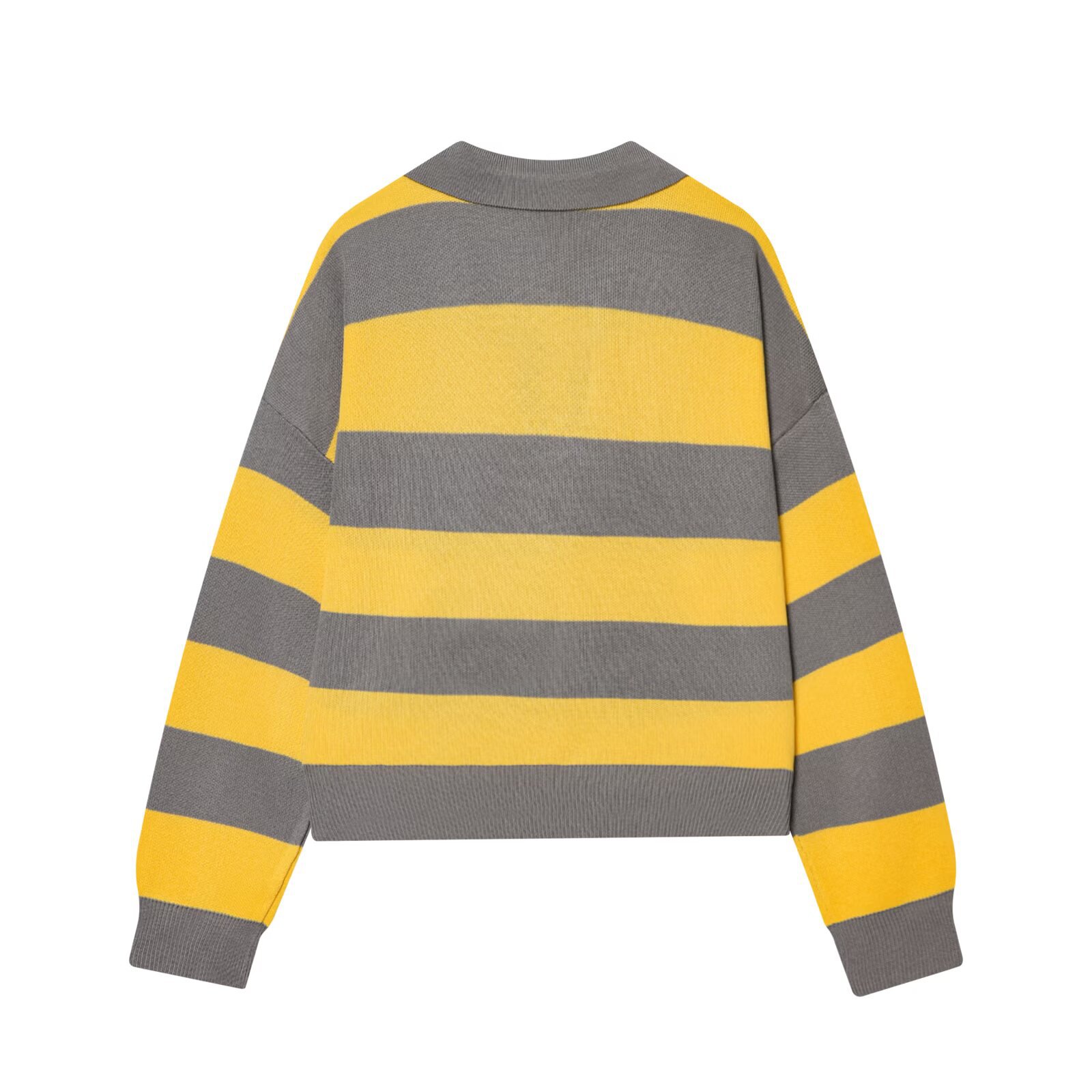 Striped knitted polo shirt