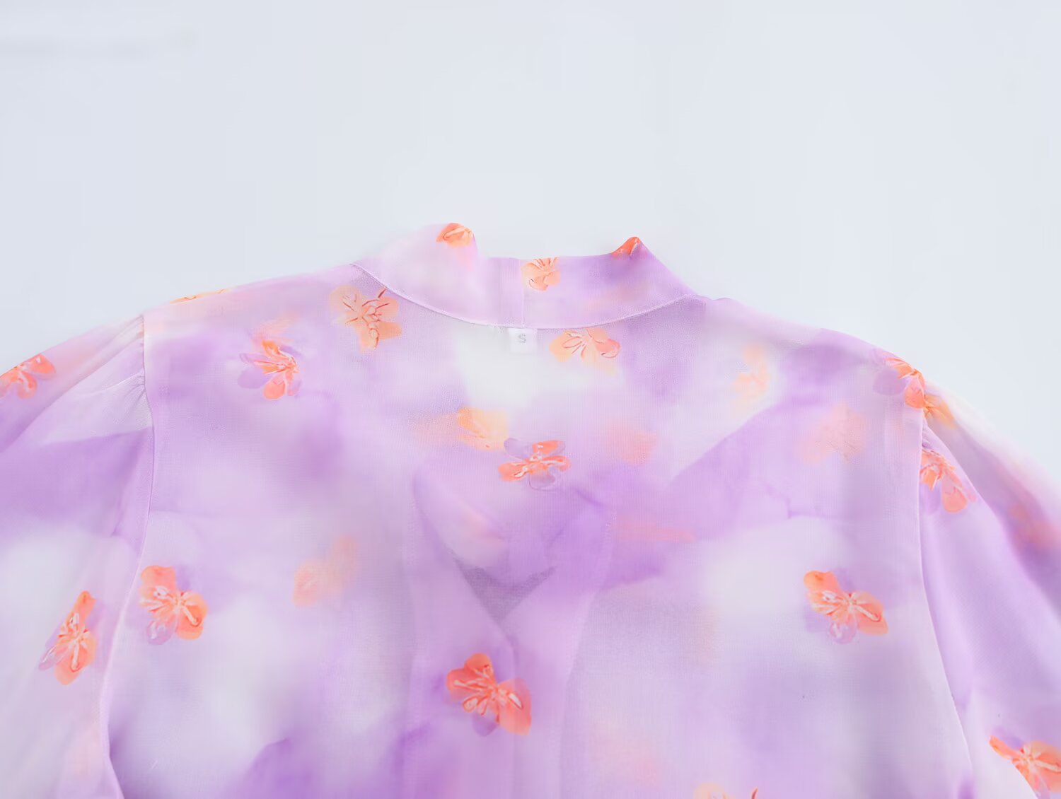 European Floral Frill Trim Top