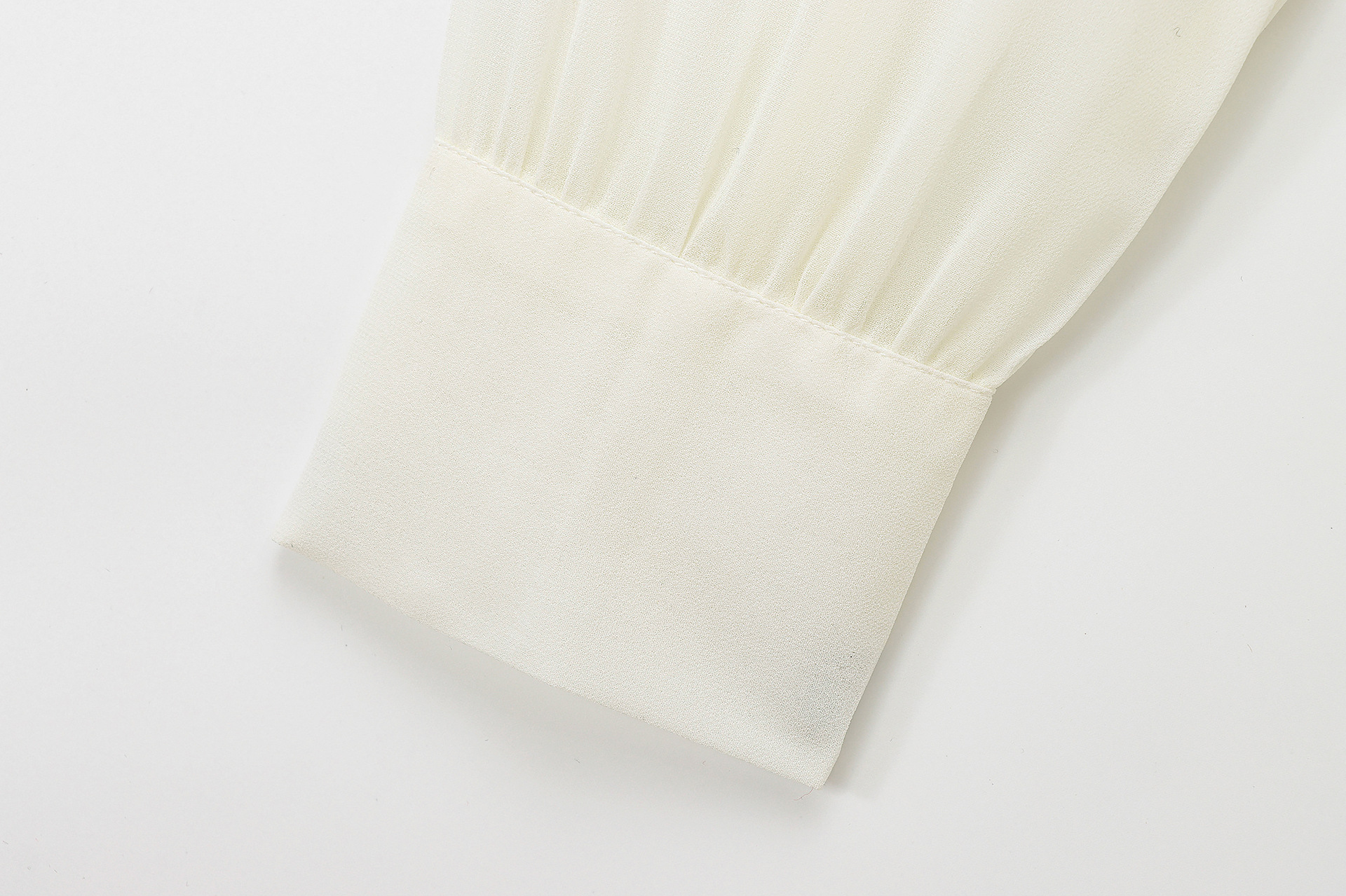 Solid Sheer Textured Plunge Ribbon Tie Shirt
