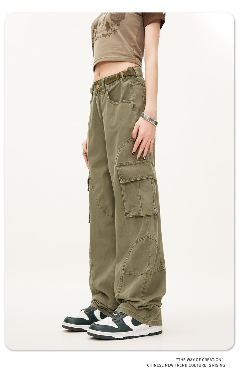 Unstructured Relaxed Fit Cotton Cargo Pants