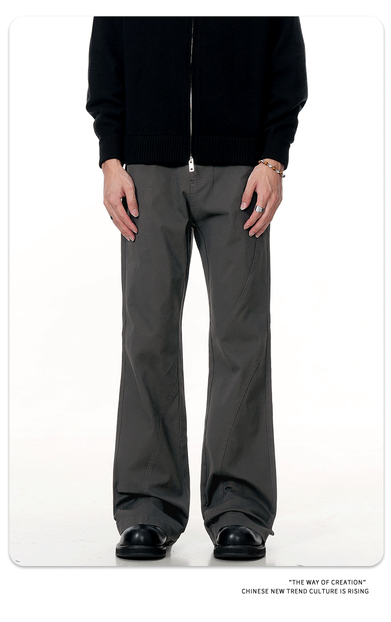 Retro Trendy Loose Fit Casual Simple Cleanfit Slimming Long Trousers