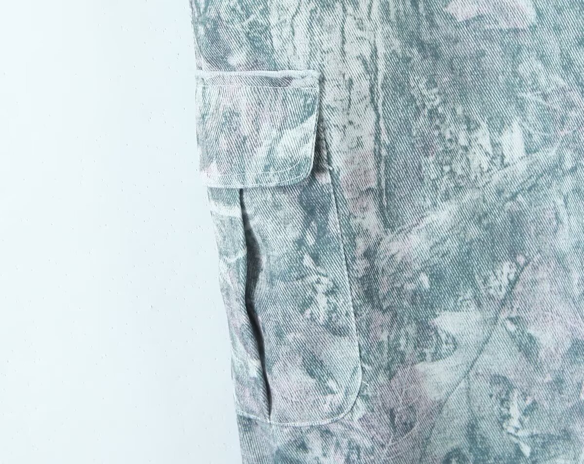 Versatile 3D pocket camouflage wide leg pants for slimming women