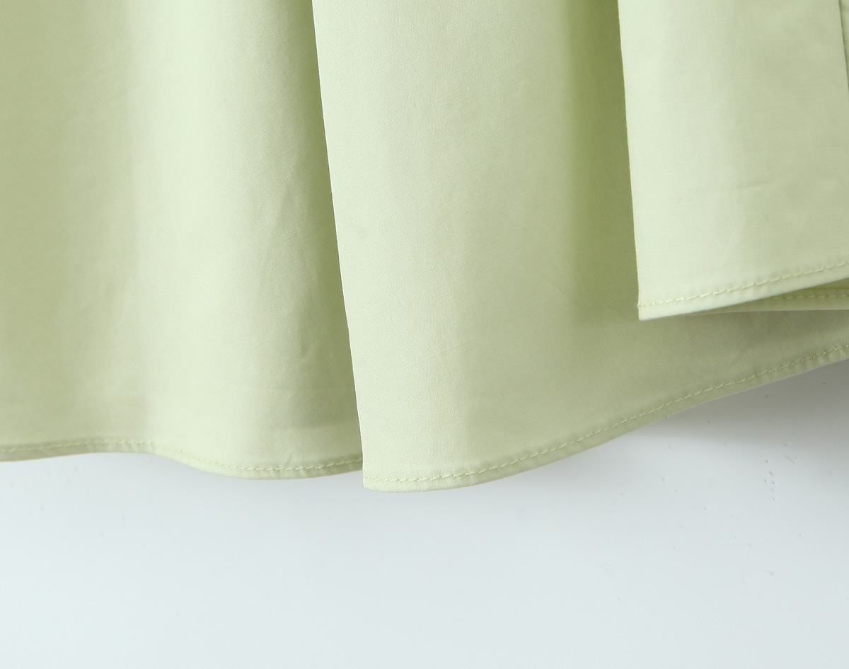 Sleeveless Strap-Neck Cotton Solid Fresh Flared Mid-Rise Dress