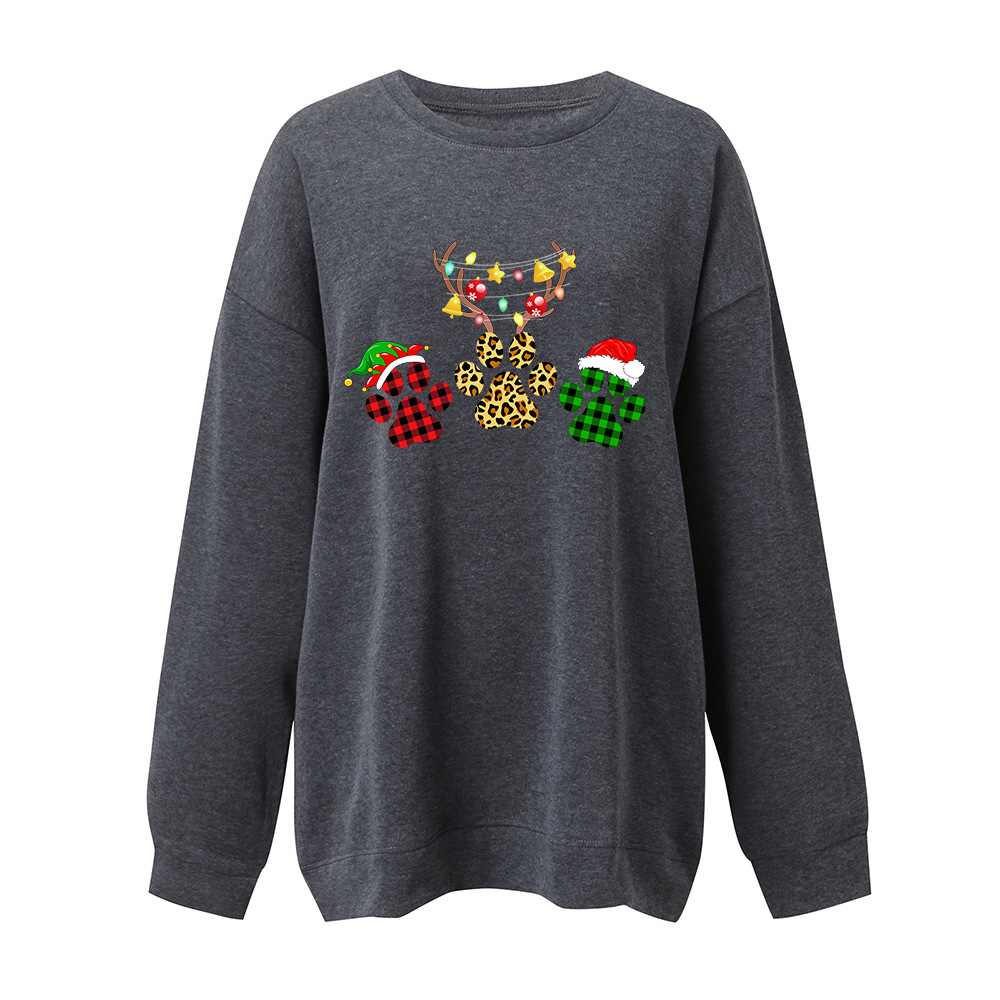 3D Animal Graphic Long Sleeve Loose Blouse