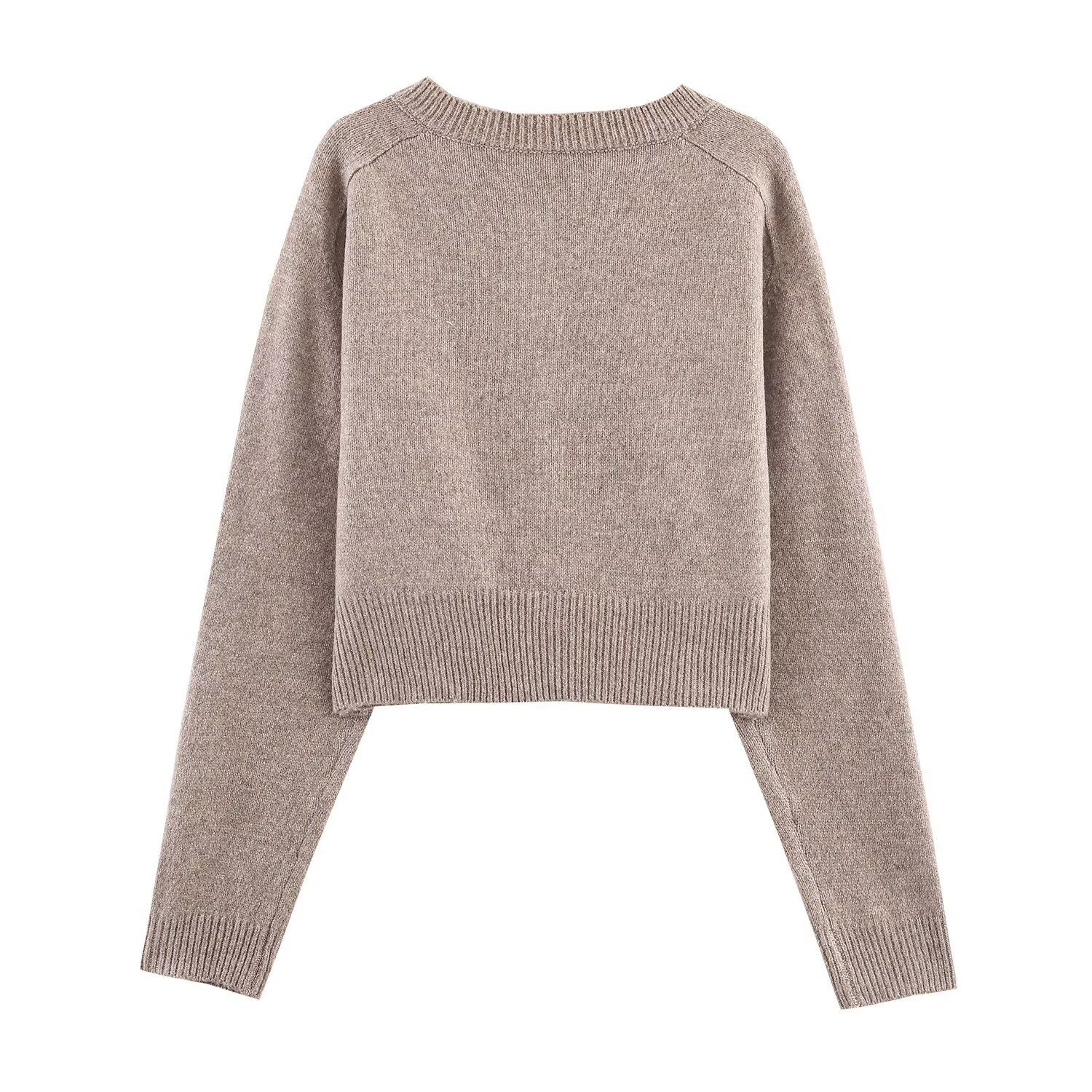 Relaxed Long Sleeve Polyester Cardigan