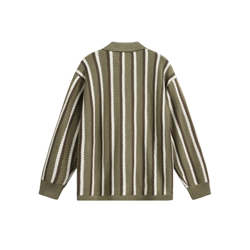 Wrist-Length Ribbed Oversized Notched Neck Polyester Cardigan