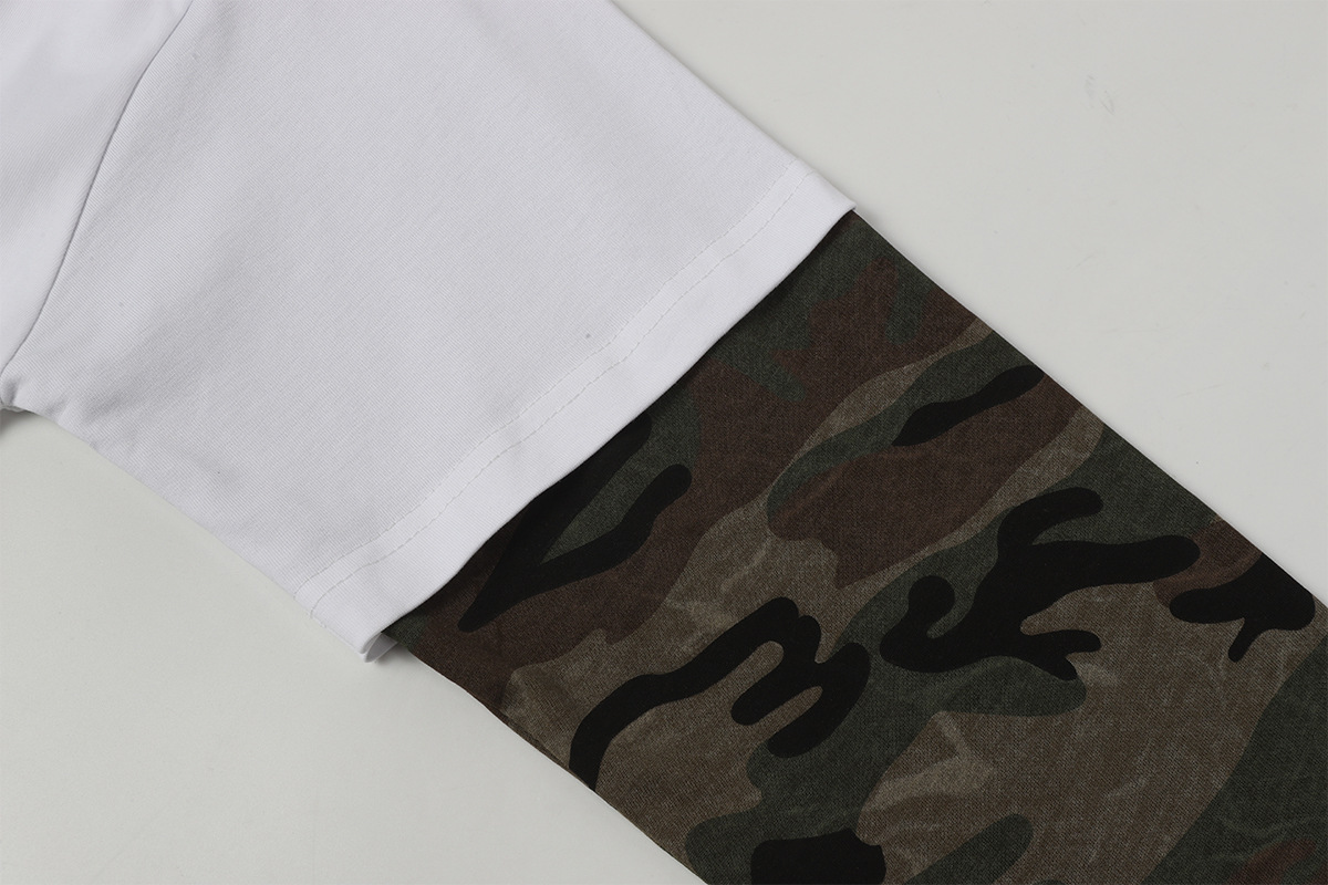 Oversized Vintage Camo Layered Hoodie
