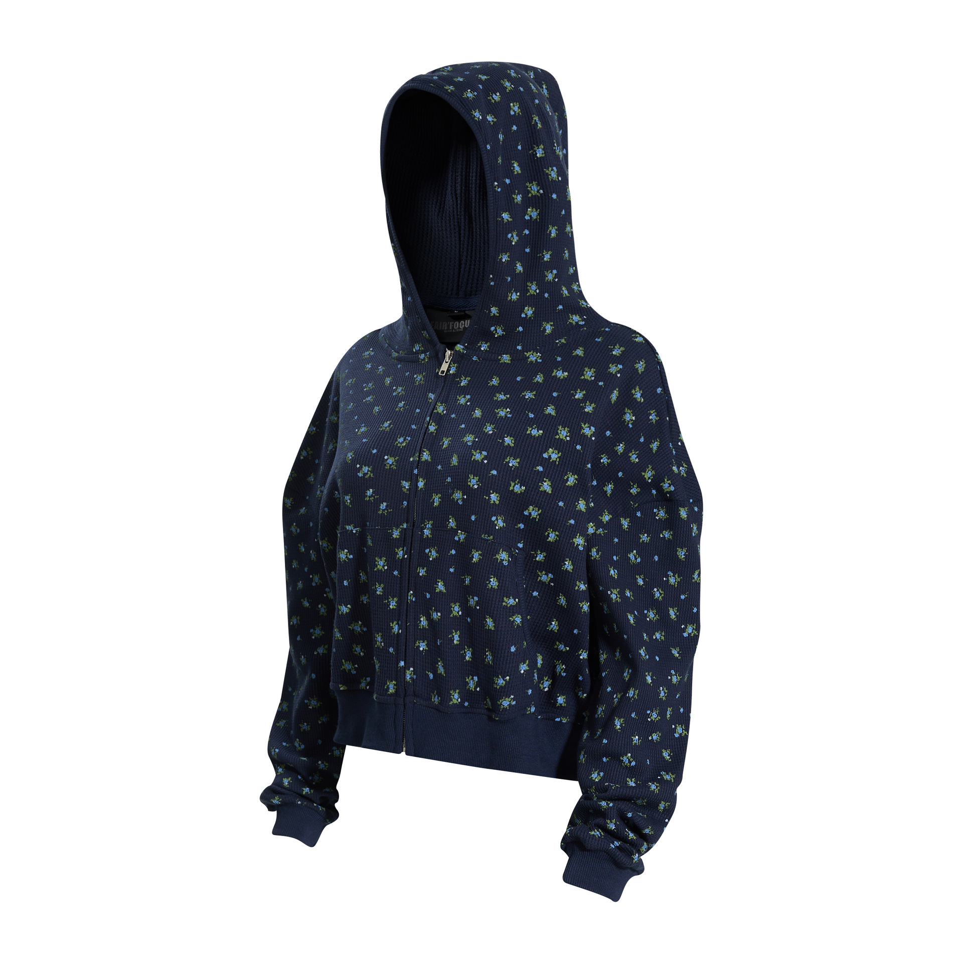 Small floral cardigan zipper hoodie short